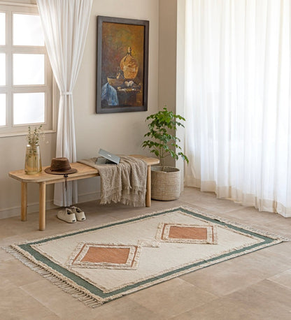 Sage Terra Diamond Tufted rug - texture close-up