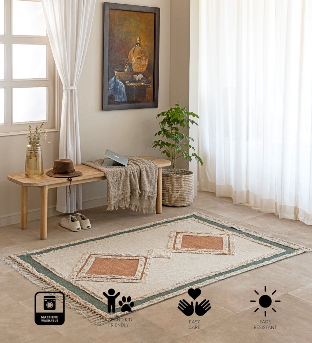 Sage Terra Diamond Tufted Rug
