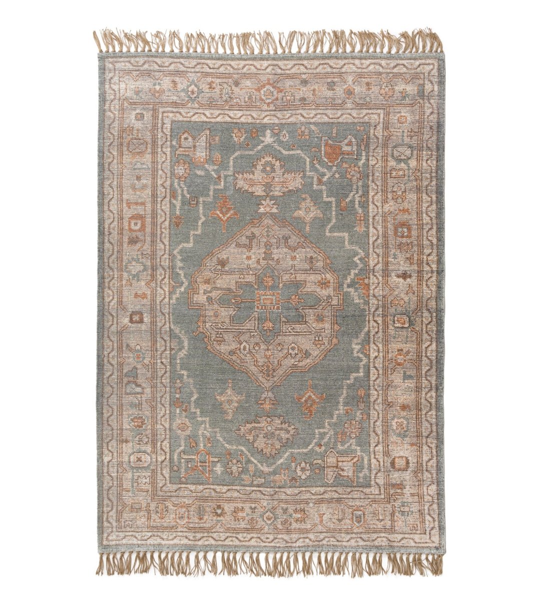 Sage Vintage Medallion Digital Printed Rug