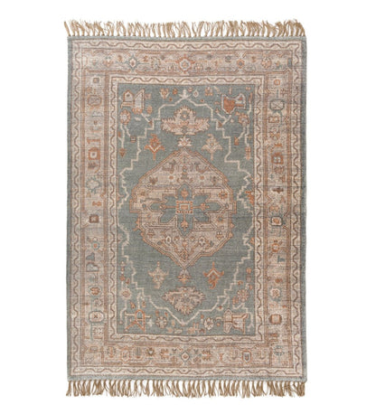 Sage Vintage Medallion Digital Printed Rug rug - styled room view