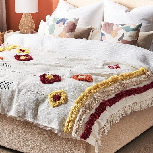 SAITLER - Decorative Embroidery Throw Blanket