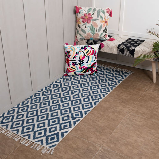 SANAO - Hand Block Printed Cotton Rug