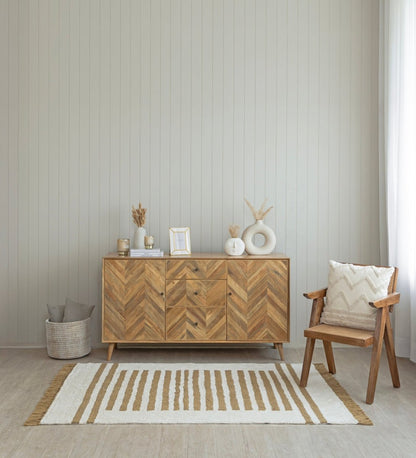 Sand Stripe Hand Tufted hand-tufted cotton area rug - main product view