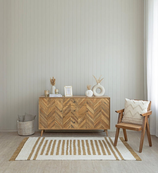 Sand Stripe Hand Tufted hand-tufted cotton area rug - main product view