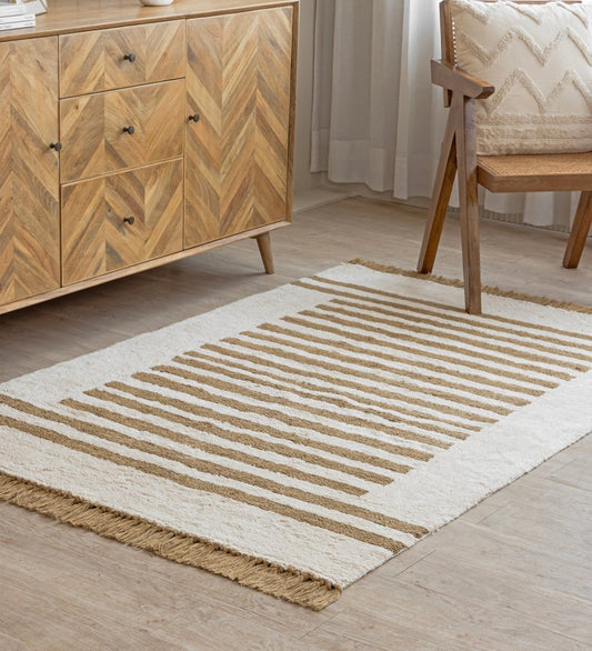 Sand Stripe Hand Tufted rug - alternate angle
