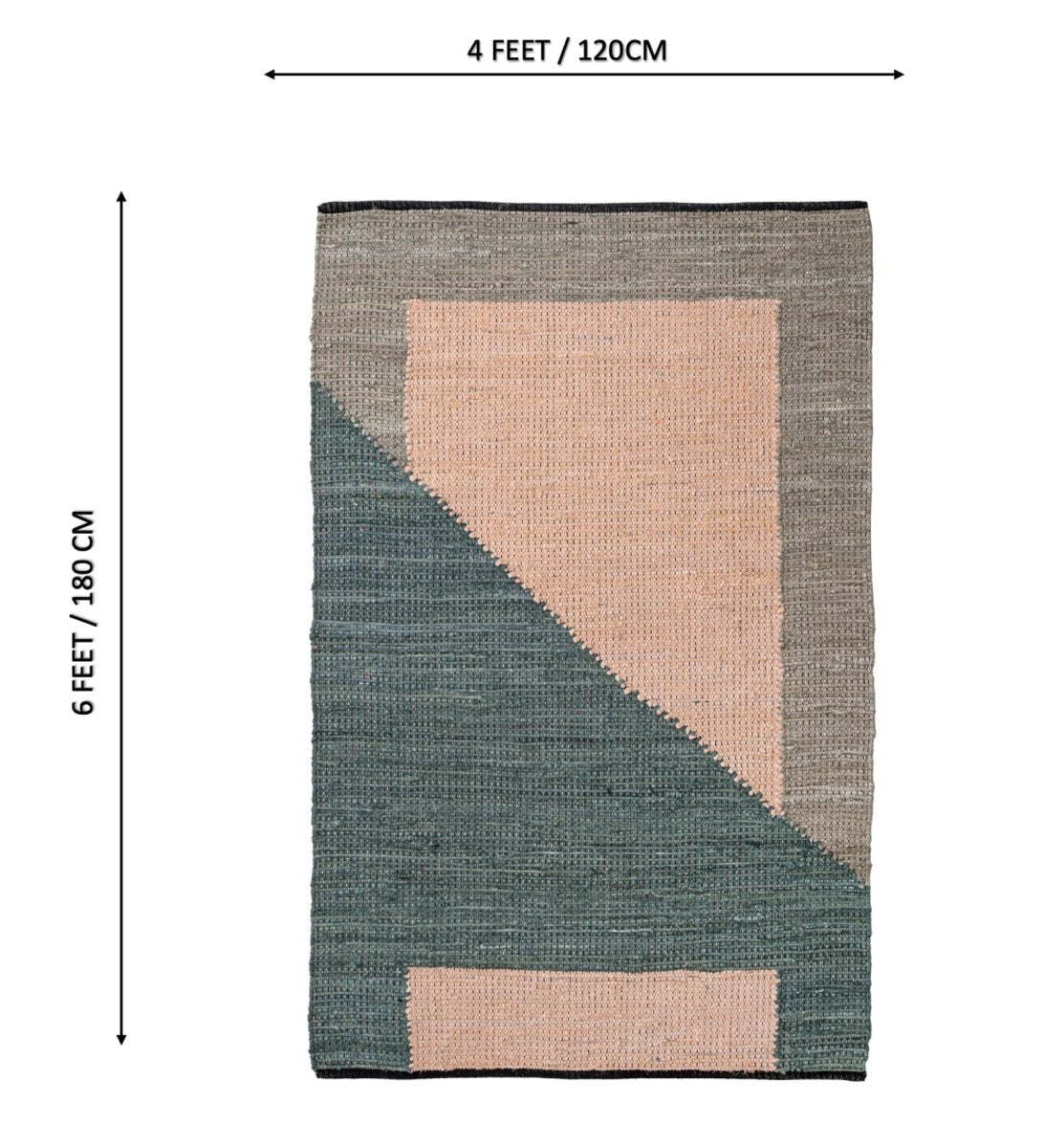 Scandi Color Block Hand Woven Cotton Dhurrie Rug