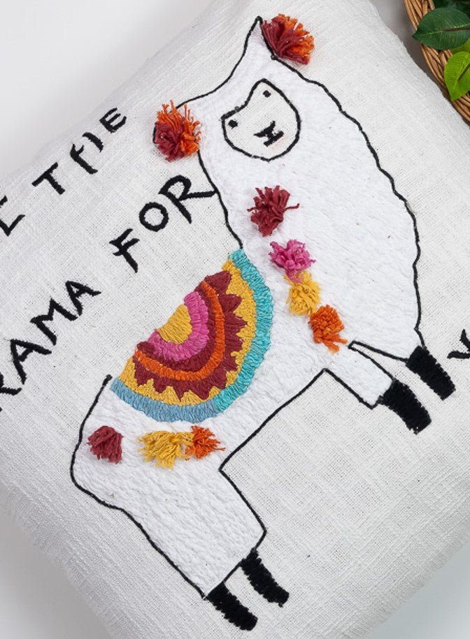 SHEEP - Hand-Embroidered Pillow Cover