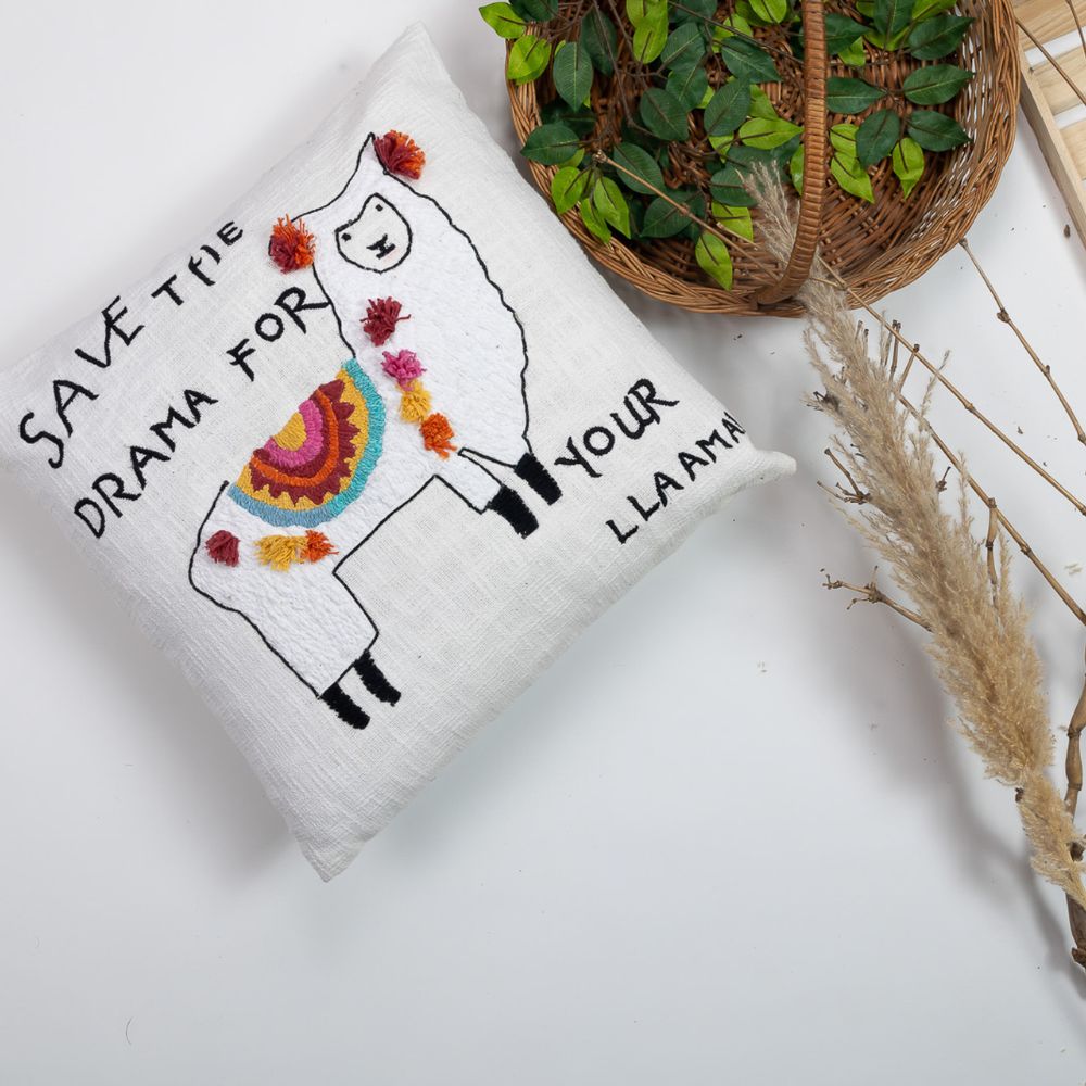 SHEEP - Hand-Embroidered Pillow Cover