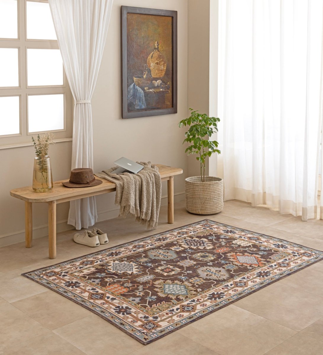 Slate Horizon Heritage rug - styled room view