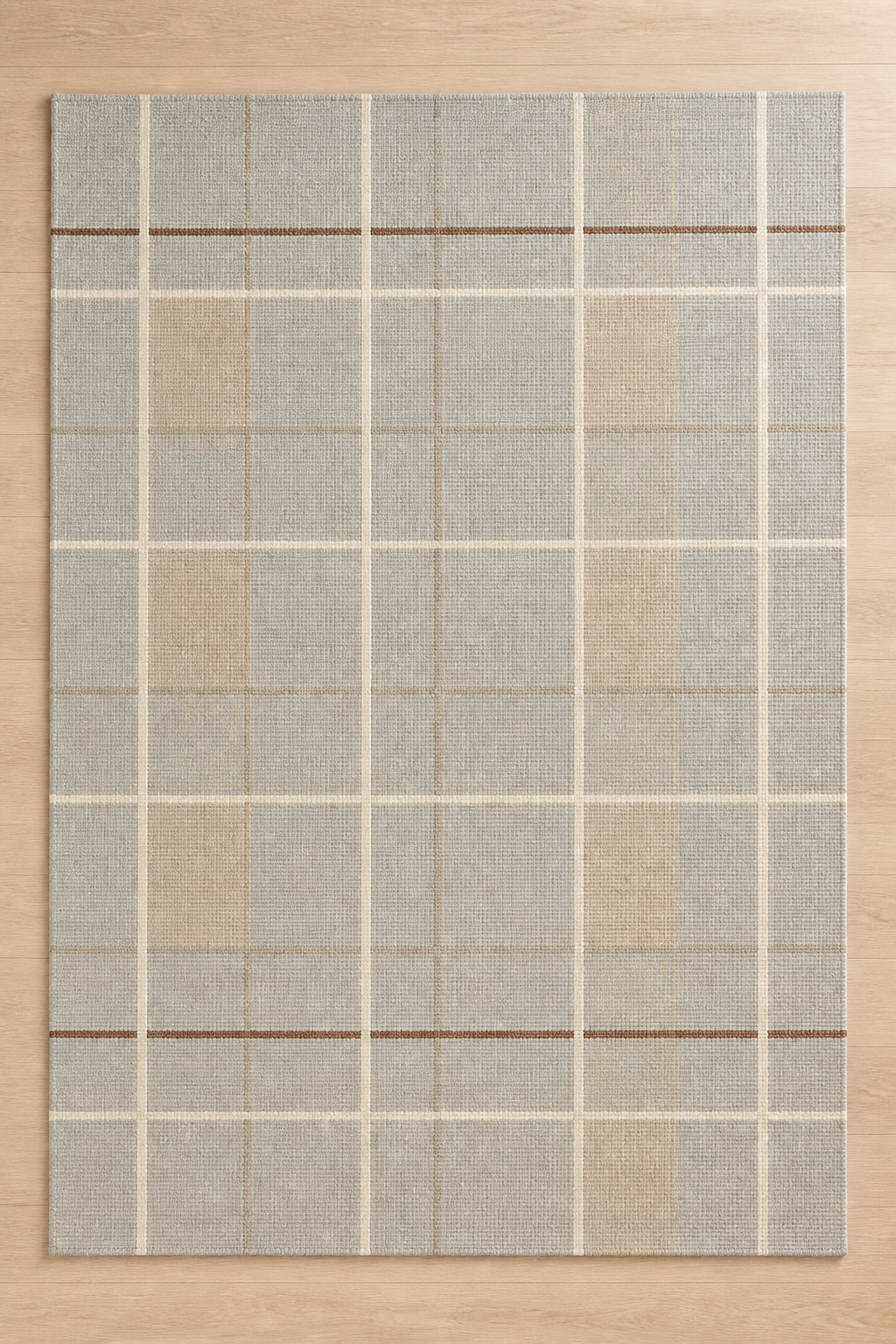 Ash Grid handmade windowpane rug catalog view — Rug Ritual
