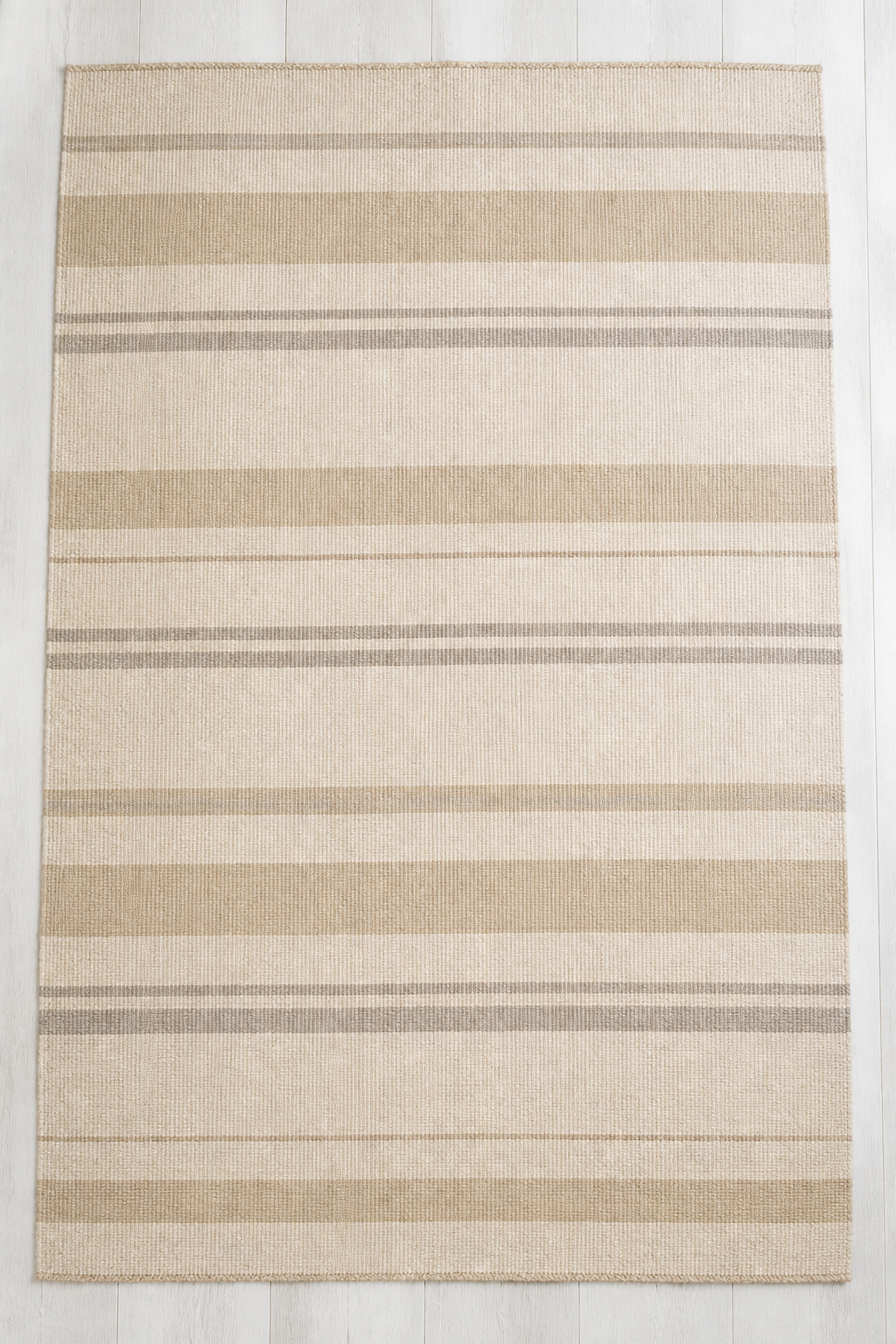 Ivory Field handmade stripe rug catalog view — Rug Ritual