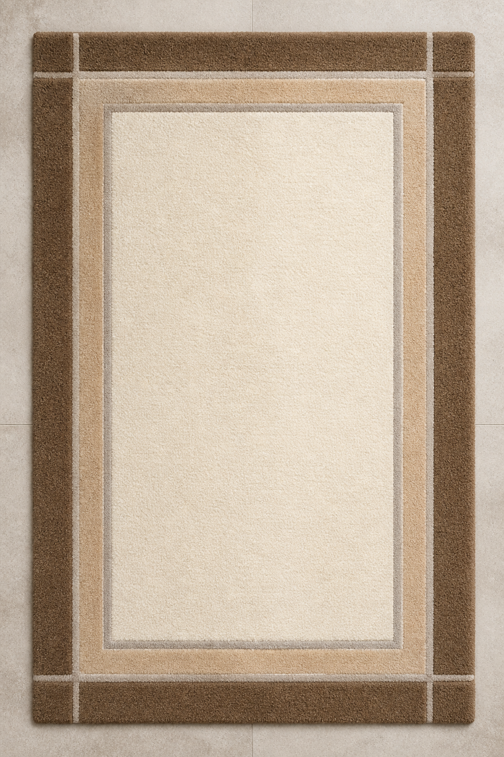 Mocha Border handmade framed rug catalog view — Rug Ritual