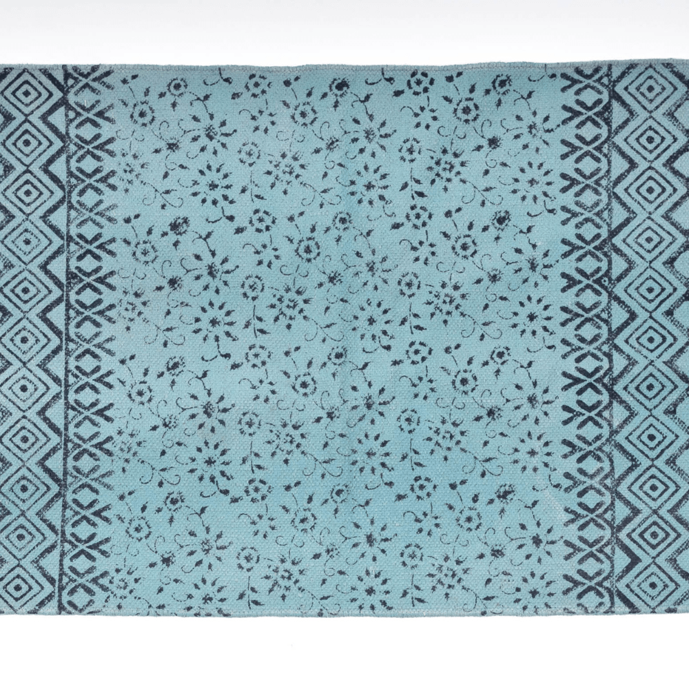TERKOS - Hand Block Printed Cotton Rug