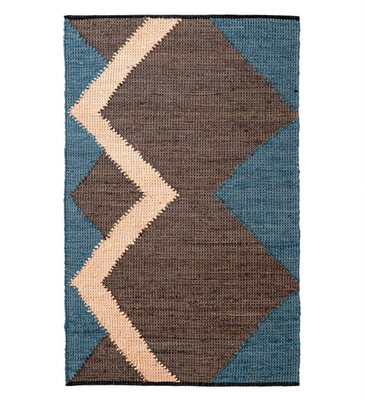Terra Tide Hand Woven Chindi rug - detail view