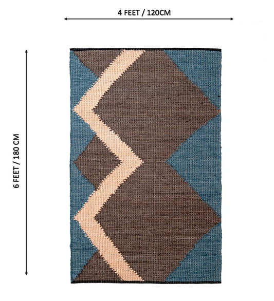 Terra Tide Hand Woven Chindi rug - size reference view