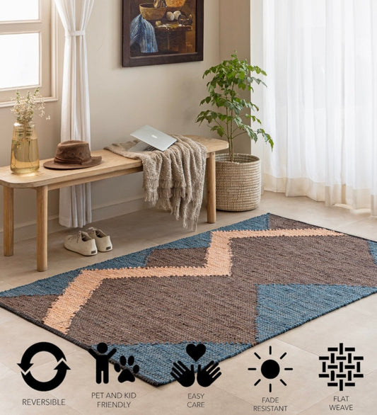 Terra Tide Hand Woven Chindi hand-woven cotton area rug - main product view