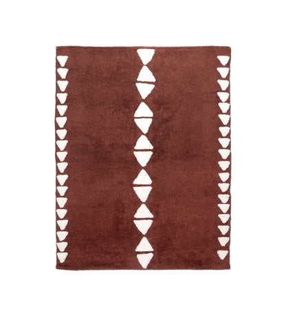 Terracotta Diamond Hand Tufted rug - side view