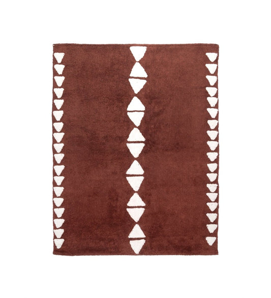 Terracotta Diamond Hand Tufted rug - side view