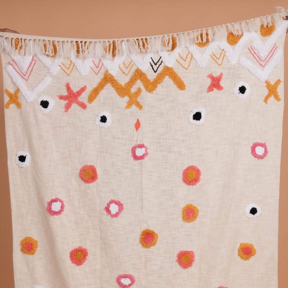 TILMI - Decorative Embroidery Throw Blanket