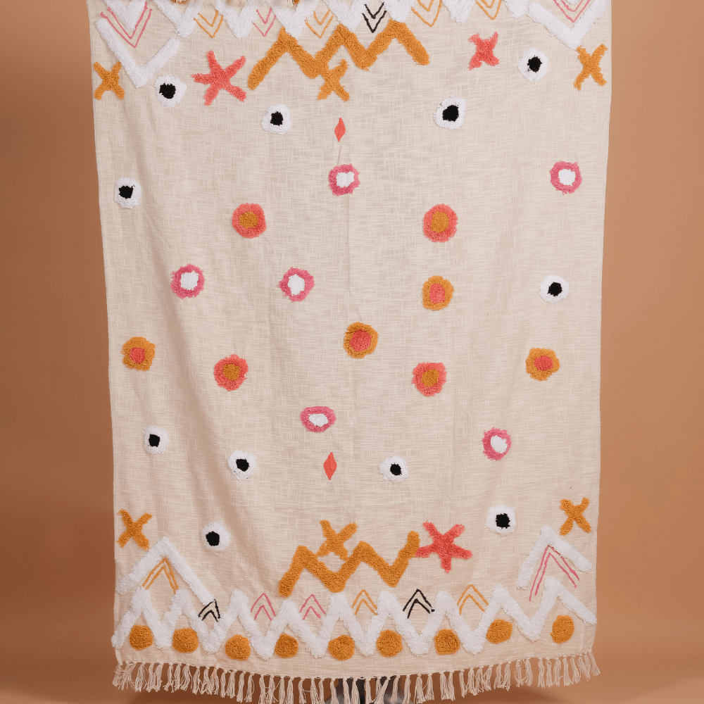 TILMI - Decorative Embroidery Throw Blanket