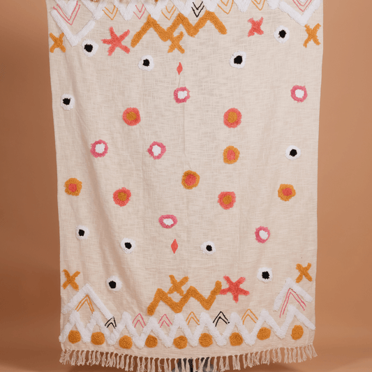 TILMI - Decorative Embroidery Throw Blanket