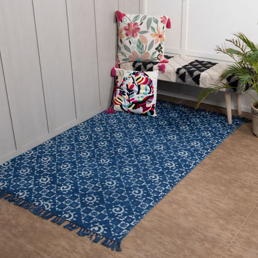 ZANAVI - Hand Block Printed Cotton Rug